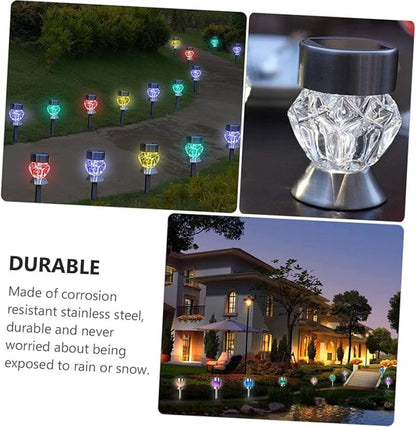 DOITOOL 1set Solar Lawn Lights Led Outdoor Garden Light for Pathway Decor for Courtyards and Patios