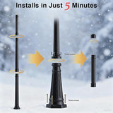 Universal Outdoor Post Light Pole, Black Cast Aluminum Pole with 2.36" Fitter Mount, 79in Tall Traditional Street | Lumora