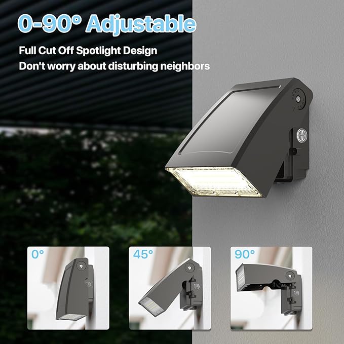 HYPERLITE LED Wall Pack Light: 40W 3000K Wall Pack Lights Outdoor with Dusk to Dawn Photocell, 5200lm ETL Listed | Lumora