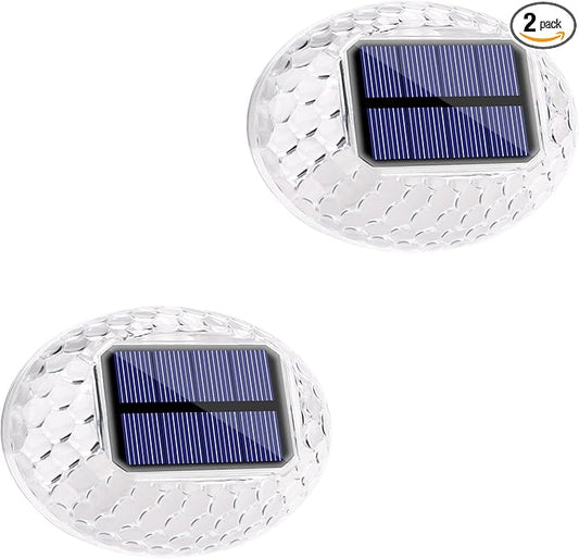 LYHOPE Solar Fence Lights Outdoor, IP65 Waterproof Solar Light for Outside, 2 Pack Deck Light for Backyard, Railing, Patio, Deck Fence, Stair Railings and Wall (Warm White)