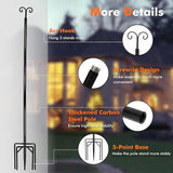 Goplus String Light Pole for Outside, 2 Pack 10ft Outdoor Metal Poles with Hooks for Hanging String Lights, Heavy | Lumora