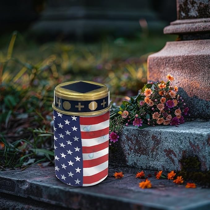 American Flag Decorations Solar Lights,Stake Lights, Outdoor Waterproof Memorial Day Decorations Patriotic Lights for Garden Yard Pathway Grave