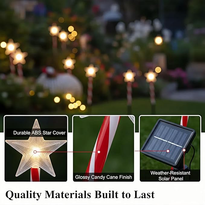 Solar Christmas Pathway Lights - 5 Designs (Star, Snowflake, Santa, Bell), Auto On/Off, Waterproof Warm White LED | Lumora