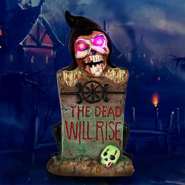 HUYIENO Solar Halloween Decoration Graveyard Tombstone Solar Garden Lights Resin Material for Halloween Party | Lumora