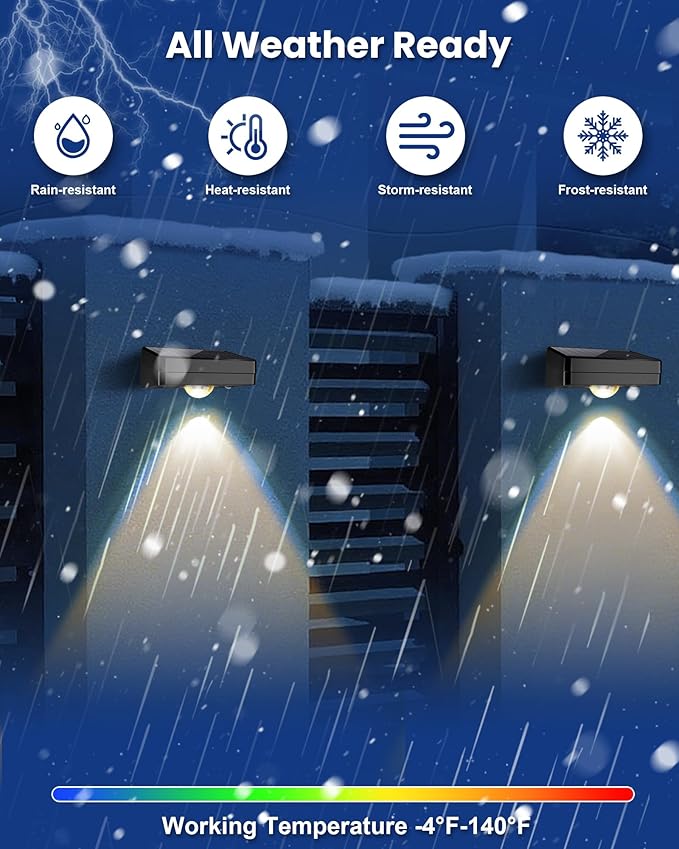 Solar Fence Lights Outdoor Waterproof 12 Pack,Solar Deck Lights with Warm & Cool White + RGB Modes | Lumora