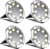 Solar Garden Lights, Plastic Diamond Cover Solar Ground Disk Lights Out Door Waterproof, Decorative Path in-Ground | Lumora