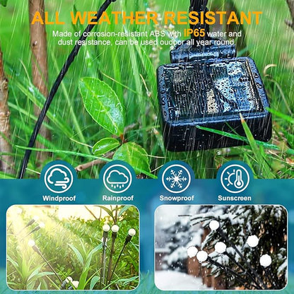 Solar Garden Lights, 𝐔𝐩𝐠𝐫𝐚𝐝𝐞𝐝 Solar Swaying Lights，Landscape Path Lights Outdoor Waterproof, Solar Powered Firefly Outdoor Lights for Yard Patio Decoration, Warm White(2 Pack)