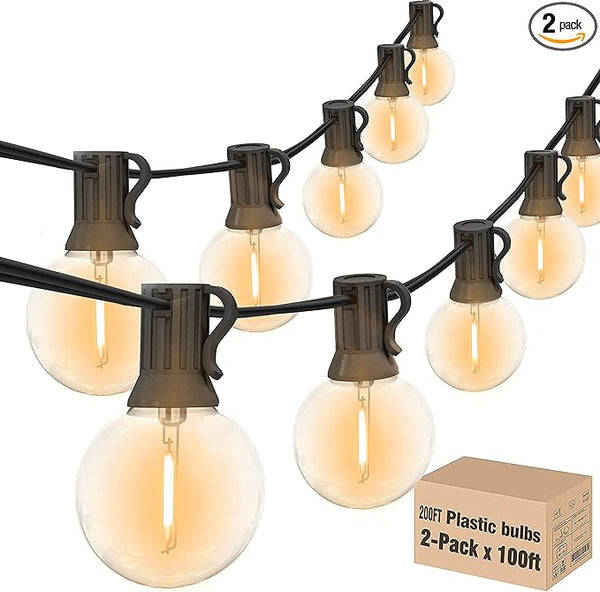 Achin 200FT Outdoor String Lights G40 Globe Patio Lights Waterproof Outdoor Hanging Lights with 104 Shatterproof | Lumora