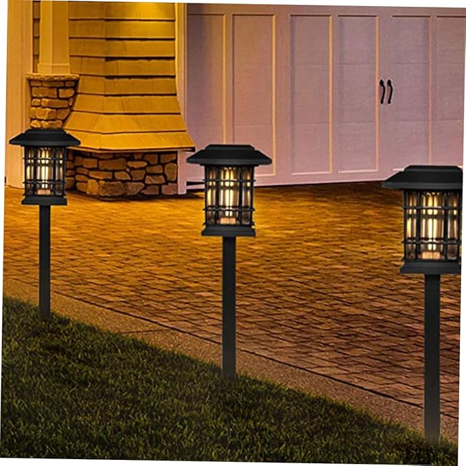 TOYANDONA 4Pcs Solar Pathway Lights Waterproof Outdoor Garden Lights Adjustable LED Ground Stakes for Patio and Walkway Decor