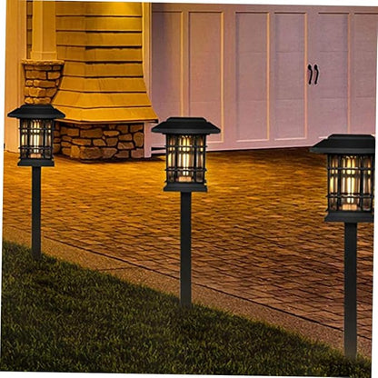 TOYANDONA 4Pcs Solar Pathway Lights Waterproof Outdoor Garden Lights Adjustable LED Ground Stakes for Patio and Walkway Decor