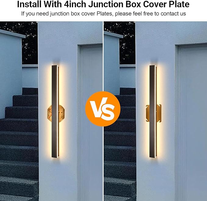 Outdoor Wall Lights Set of 2, 47.24 Inch Waterproof Linear Led Modern Wall Sconce, 3CCT Color Selectable Exterior | Lumora