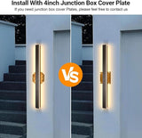 Outdoor Wall Lights Set of 2, 47.24 Inch Waterproof Linear Led Modern Wall Sconce, 3CCT Color Selectable Exterior | Lumora