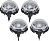 4 Pack Solar with 8 LED Outdoor Ground Lights for Pathway, Lawn & Backyard - and Solar Powered Lighting (White | Lumora