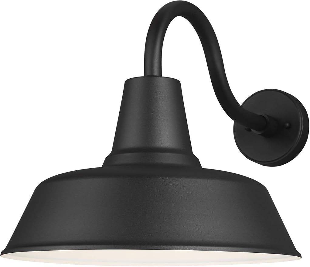 Sea Gull Lighting Barn Light-1 Light Extra Large Outdoor Wall Lantern in Traditional Style-16 Inch Wide by 15 Inch high-Black Finish-Incan