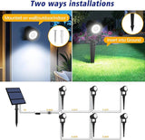 T-SUNUS Christmas Solar Garden Spotlight Outdoor 6-in-1 White Landscape Spot Lights IP65 Waterproof Separated Panel | Lumora