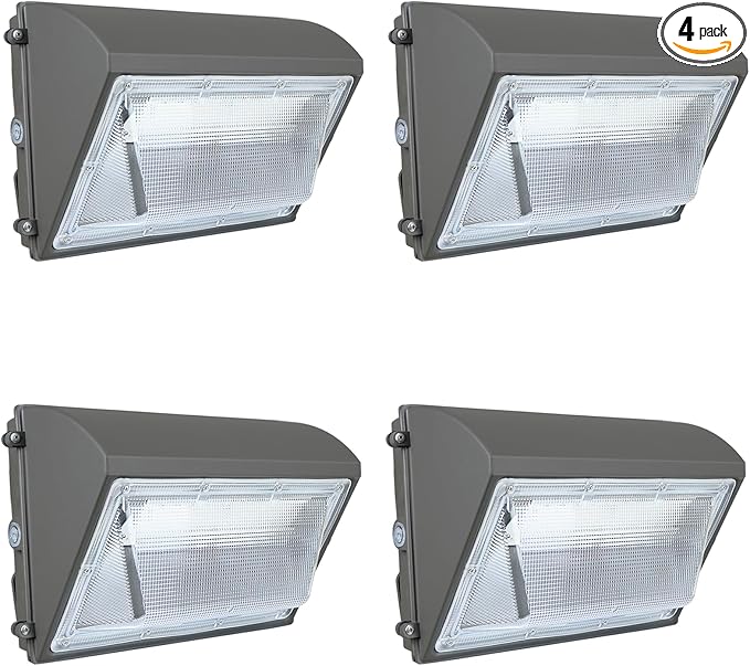 WYZM 4Pack 150W LED Wall Pack Lights with Dusk-to-Dawn Sensor, 21000LM Bright Wall Mount Outdoor Light Fixture | Lumora
