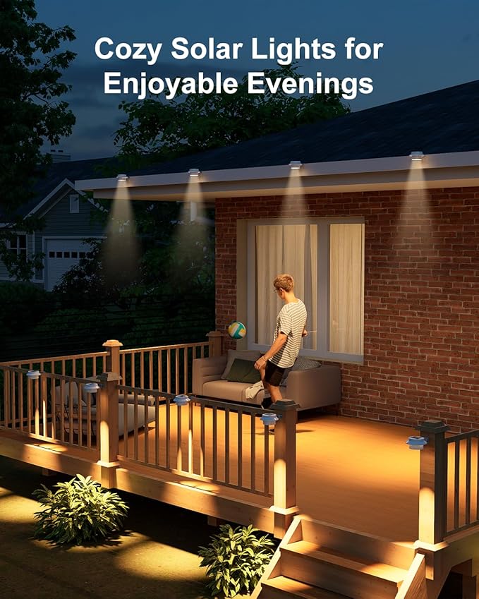 8 Pack White Solar Powered Clip On Gutter Mount Lights Outdoor Waterproof LED Fence Lamp for Lighting Rainspout | Lumora
