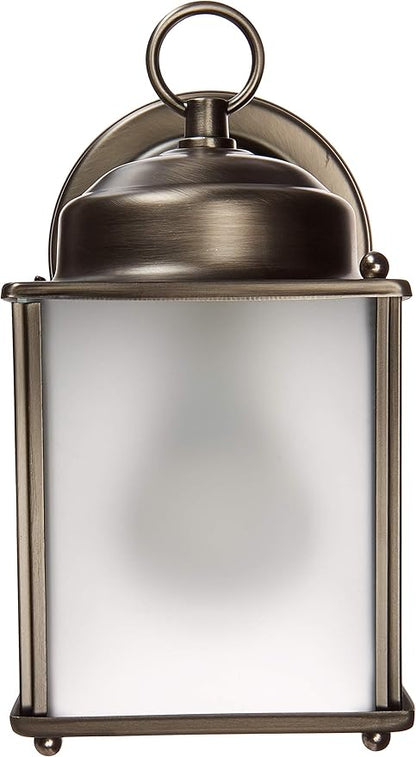 Generation Lighting 8592001-965 New Castle One Light Outdoor Wall Lantern, Antique Brushed Nickel Finish