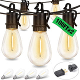 200FT Outdoor String Lights with 104 Shatterproof S14 Vintage Edison Bulbs E12 Sockets,2700K Dimmable Outdoor | Lumora