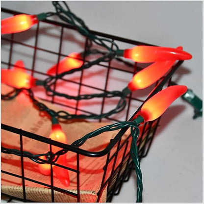 SUNSGNE Chili Pepper Christmas String Lights, 13.6FT Cinco De Mayo Lights with 35 Red Hot Chili Pepper Lights, Red Decorative String Lights for Outdoor Indoor Kitchen Patio Party Cinco De Mayo Decor