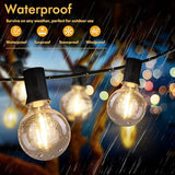 100FT LED Outdoor String Lights Patio Light with 52 Shatterproof G40 Dimmable Globe Bulb, 2-Pack 50FT Waterproof | Lumora