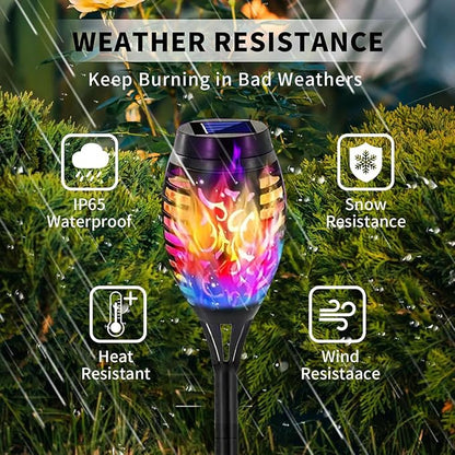 Solar Lights Outdoor, Solar Torch Lights with Flickering Flame,Waterproof Outdoor Garden Lights for Outside Patio Pathway Yard Decorations(6/8/1-/12/16/18/24, Multicolor) (8)