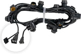 Wintergreen Lighting 30-ft 15 Socket E26 Commercial Patio Light Stringer, Heavy Duty - Outdoor Security Flood Light | Lumora