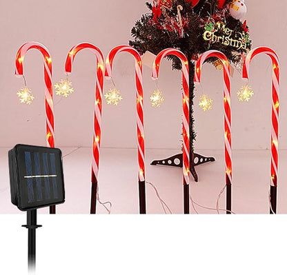 Solar Garden Lights Outdoor Decor, Candy Cane Outdoor Landscape Lights 15in, 8 Pack LED Lighted Christmas Path Lights String End-to-End Plug in Waterproof Outside Candy Xmas Decorations