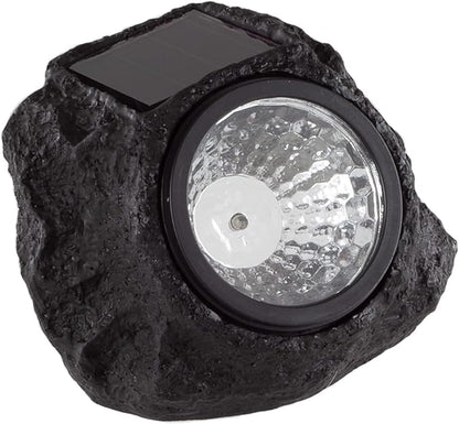 Pure Garden Solar Rock Lights Outdoor - 4-Pack Super Bright Weather Resistant LED Spot Lights - Auto On/Off Solar Rocks for Landscaping