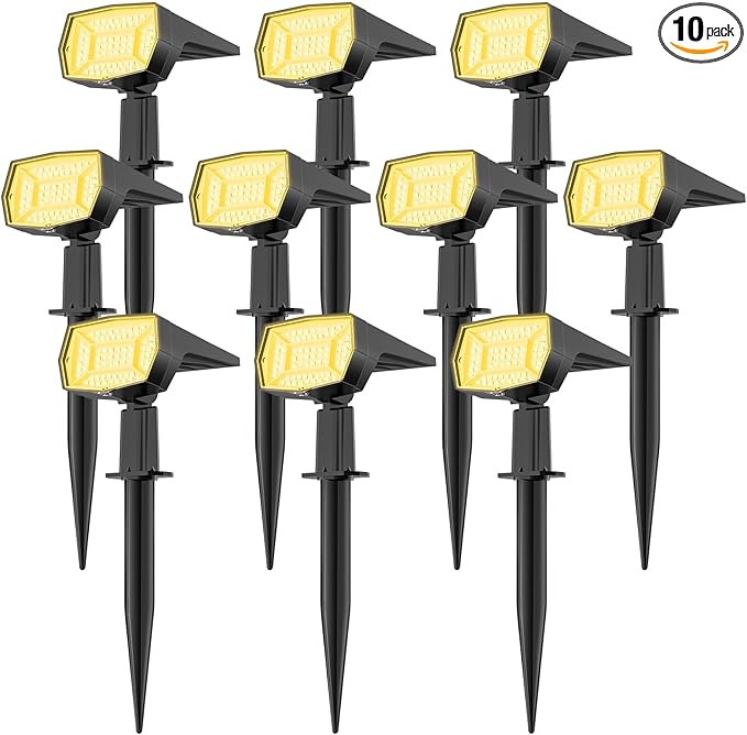 Fabrito 72 LEDs Solar Spot Lights Outdoor Waterproof, 3 Modes Landscape Spotlights, Dusk to Dawn Solar Powered | Lumora