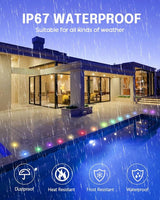 HIBOITEC RGB Deck Lights Kit with Low Voltage Transformer Timer and Photocell Sensor Outdoor IP67 Waterproof for | Lumora