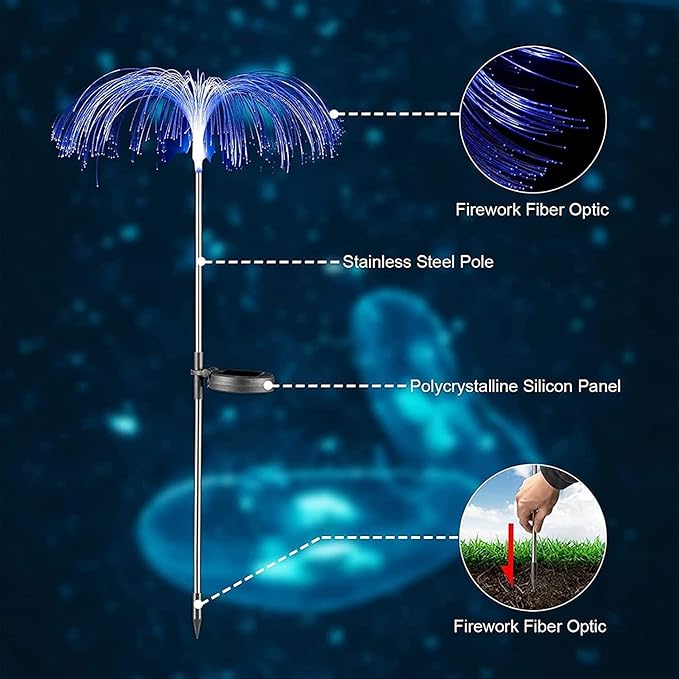 Solar Garden Lights Garden Lights Solar Outdoor Solar Jellyfish Lights Waterproof Solar Garden Lights 7 Colors Replacement Pathway Lights Solar Sunflowers For Garden Patio Decorations Garden Lights Wa