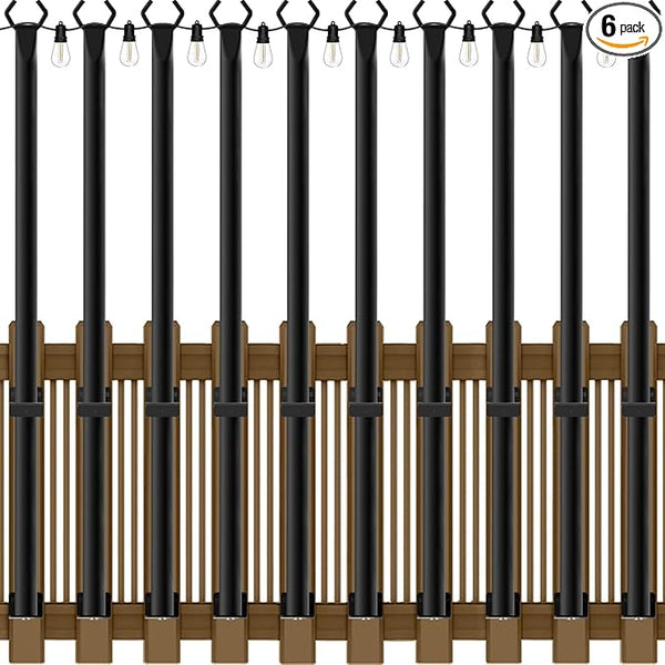 10 Pack 5Ft String Light Poles,Light Poles for Outside String Lights,Outdoor Light Poles with Fork,Metal Pole Stand | Lumora