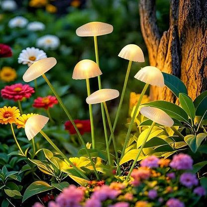 Solar Garden Lights Outdoor, 1Pack Solar Lights Garden Decor, Swaying Mushroom Lights Waterproof for Yard, Patio,Pathway Decoration,Gifts for Women,Mom(Warm White)
