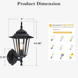 GRUENLICH Dusk to Dawn Outdoor Wall Sconce, Exterior Front Porch Lighting with Clear Glass, Black Aluminum Outside | Lumora