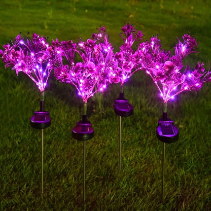 Aolyty Solar Outdoor Garden Decorative Lights, 2 Pack Powered Phalaenopsis Flowers Waterproof IP65 In-Ground Lights for Garden, Yard, Patio, Lawn Decor