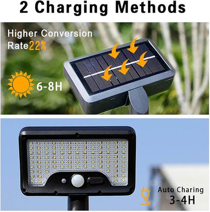 Outdoor Solar Clamp Lights 2 Pack with 3 Modes Rechargeable Design for Camping Garden Pathway Outdoor Solar Lights