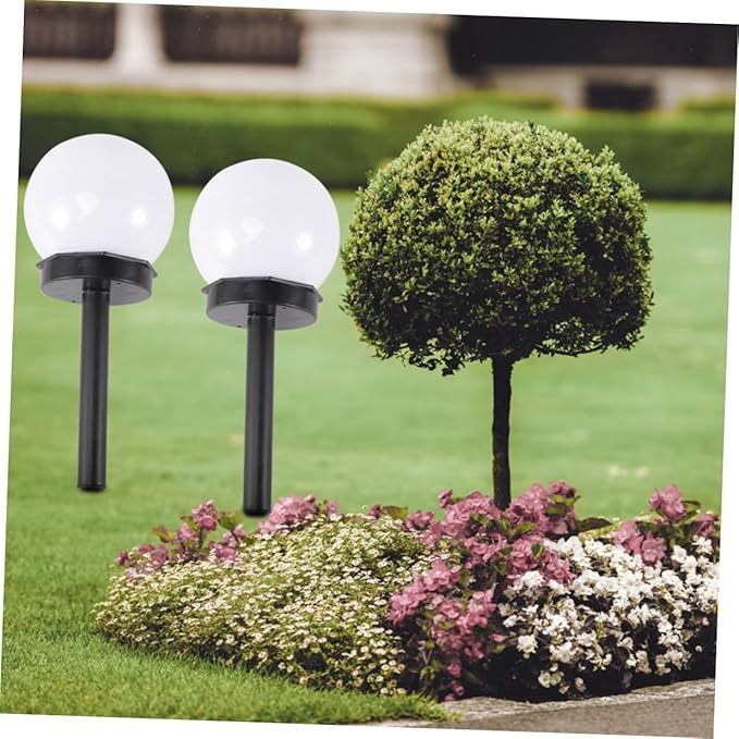 Gadpiparty 4pcs Solar Lawn Light Ground Plug Waterproof Garden Path Lights Warm White Outdoor Landscape Lighting for Yard and Courtyard