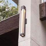 Hinkley Vapor Large Wall Mount Lantern - Modern, 1-Light, Aluminum, Crackle Glass, Bulb Included - Bronze Finish | Lumora