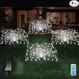 Solar Outdoor Lights,4 Pack 120 LED Waterproof Solar Firework Lights are 8 Modes Decorative Sparkles Stake | Lumora