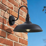 16 Inch Gooseneck Light Fixture for Barn Door, 2 Pack Large Barn Lights for Front Porch, Black Outdoor Farmhouse | Lumora