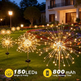 Solar Firework Lights for Outside, 150 LED 8 Modes Fireworks Solar Fairy Lights Outdoor Flowers for Garden Yard | Lumora