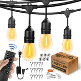 150FT String Lights for Outside Remote Controlled Waterproof with 48pcs Replaceable S14 Warm Bulbs for Patio | Lumora