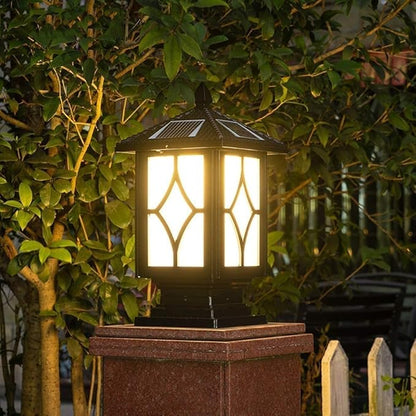 Lights Outdoor Retro IP65 Waterproof Black Solar Column Lamp External Listing Garden Landscape European Outdoor Post Pillar Light Table Lamp Lawn Garden Lights Street Path Post Light Edison Stadium