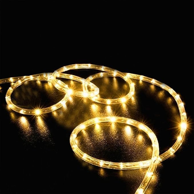Solar Rope Lights, 23ft 50LED Waterproof Copper Tube Wire String Lights for Garden,Yard, Path, Fence, Stairs, Backyard, Patio Decorative (Warm White)
