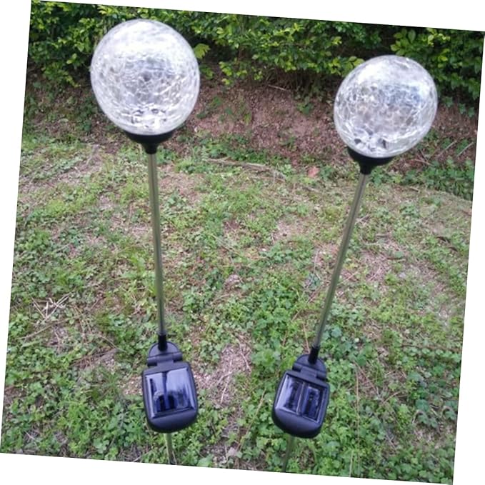 Solar Glass Ball Stake Light Color Changing Led Garden Light Outdoor Plug Lamp for Pathways Yards Patios and Events