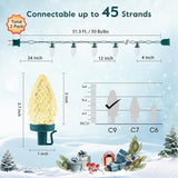 2PACK C9 LED Christmas Lights with 100 Spring Clips, Total 100ft 100 LED Waterproof - Outdoor Security Flood Light | Lumora