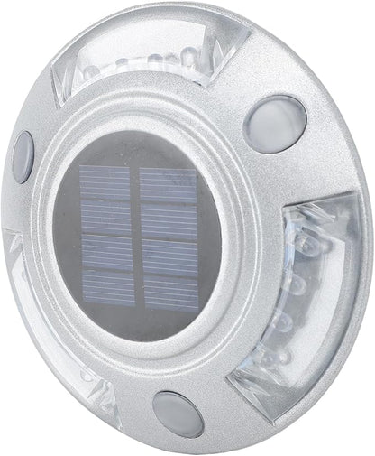 Driveway Dock Light, 800m Visible Distance Silver Solar Dock Light, Pathway Working Time Up to 8-10 Hours (Red Light)