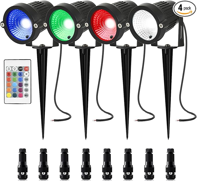 5W RGB Low Voltage Landscape Lights, LED Color Changing Landscape Lighting, IP66 Waterproof Outdoor Spotlight, 12V | Lumora