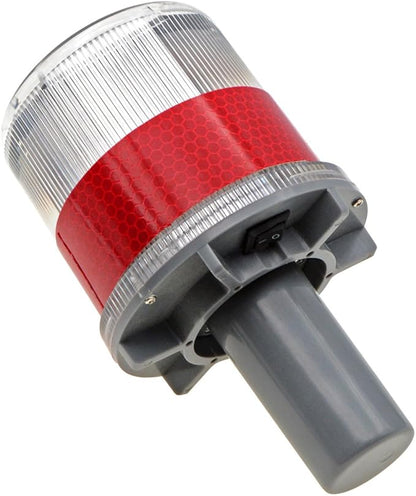 PENCK Solar LED Warning Light Waterproof Driveway Lights Flashing Barricade Light Road Construction Safety Signs Flash Traffic Marina Dock Barge Boat Safety Beacon Light Red